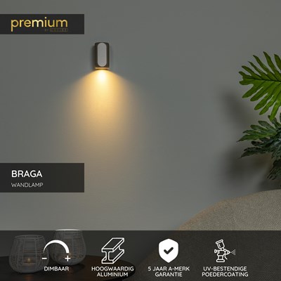 Lucide BRAGA - Wandlamp - 1xGU10 - Koffie | Premium
